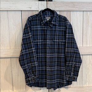 Carhartt Navy and Black Plaid Button Down Shirt